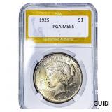 1925 Silver Peace Dollar PGA MS65