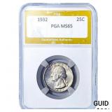 1932 Washington Silver Quarter PGA MS65