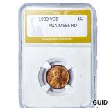 1909 VDB Wheat Cent PGA MS65 RD