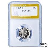 1937-D Buffalo Nickel PGA MS66