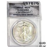 1987 Silver Eagle ANACS MS70