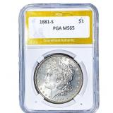 1881-S Morgan Silver Dollar PGA MS65