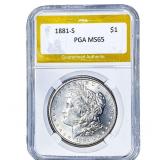 1881-S Morgan Silver Dollar PGA MS65