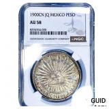 1900CN Mexico Silver 1 Peso NGC AU58
