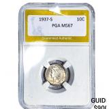 1937-S Mercury Silver Dime PGA MS67