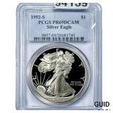 1992-S Silver Eagle PCGS PR69 DCAM