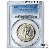 1945 Walking Liberty Half Dollar PCGS MS63