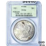 1921 Morgan Silver Dollar PCGS MS64