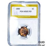 1880 Indian Head Cent PGA MS65 RD