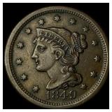 1849 Braided Hair Large Cent CLOSELY  UNCIRCULATE
