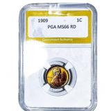 1909 Wheat Cent PGA MS66 RD
