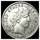 1897-S Silver Barber Dime CHOICE AU