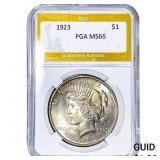 1923 Silver Peace Dollar PGA MS66