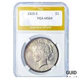 1925-S Silver Peace Dollar PGA MS64