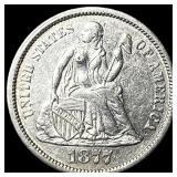 1877-CC Silver Seated Liberty Dime CLOSELY  UNCIR
