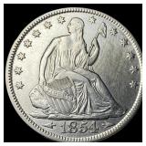 1854 Arrows Seated Liberty Half Dollar UNCIRCULATE