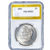 1892 Morgan Silver Dollar PGA MS63