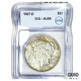 1927-D Silver Peace Dollar ICG AU50