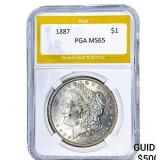 1887 Morgan Silver Dollar PGA MS65