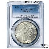 1921 Morgan Silver Dollar PCGS MS65