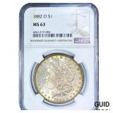 1882-O Morgan Silver Dollar NGC MS63
