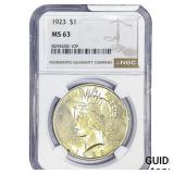 1923 Silver Peace Dollar NGC MS63