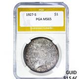 1927-S Silver Peace Dollar PGA MS65