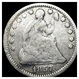 1857 Silver Seated Liberty Half Dime NICELY  CIRC