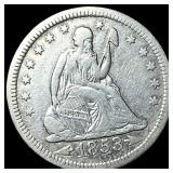 1853 Arrows/Rays Seated Liberty Quarter  NEARLY U