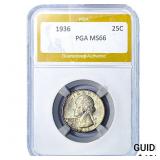1936 Washington Silver Quarter PGA MS66