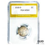 1918-D Buffalo Nickel PGA MS64