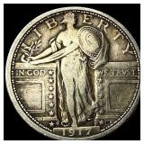 1917-D Type 1 Silver Standing Liberty Quarter  LI
