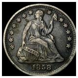 1858 Silver Seated Liberty Half Dime NEARLY  UNCI
