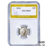 1914 Barber Dime PGA MS65