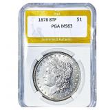 1878 8TF Morgan Silver Dollar PGA MS63