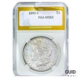 1890-S Morgan Silver Dollar PGA MS63