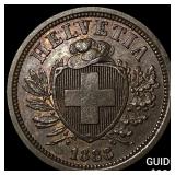 1888 Switzerland Bronze 2 Rappen