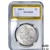 1900-S Morgan Silver Dollar PGA MS64