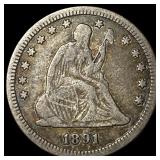 1891-S Silver Seated Liberty Quarter LIGHTLY  CIR