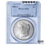 1881-S Morgan Silver Dollar PCGS MS63