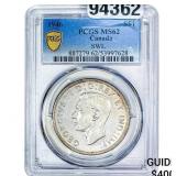 1946 Canada Silver Dollar PCGS MS62 SWL