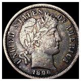 1896 Silver Barber Dime NEARLY UNCIRCULATED