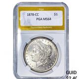 1878-CC Morgan Silver Dollar PGA MS64