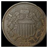 1867 Two-Cent Piece NICELY CIRCULATED