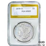 1878-CC Morgan Silver Dollar PGA MS63