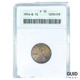 1914-D Wheat Cent ANACS F15