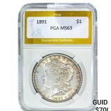 1891 Morgan Silver Dollar PGA MS63