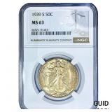 1939-S Walking Liberty Half Dollar NGC MS63