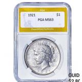 1921 Silver Peace Dollar PGA MS63
