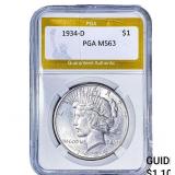 1934-D Silver Peace Dollar PGA MS63